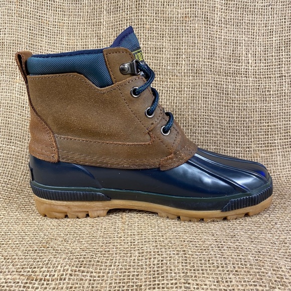 Women’s duck boots rain boots blue leather thermollte insulation size 7 M - Picture 5 of 9